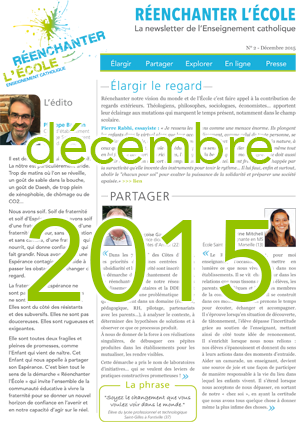Newsletter Réenchanter l'École n°2 - Décembre 2015