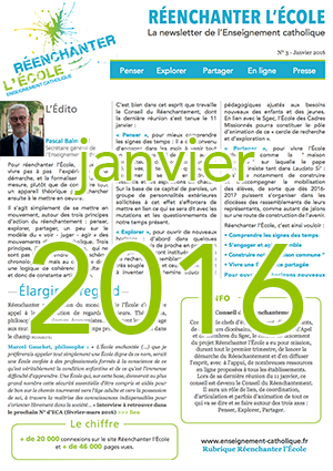 Newsletter Réenchanter l'École n°3 - Janvier 2016