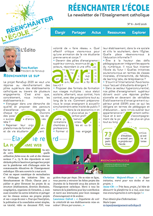 Newsletter Réenchanter l'École n° 6 - Avril 2016